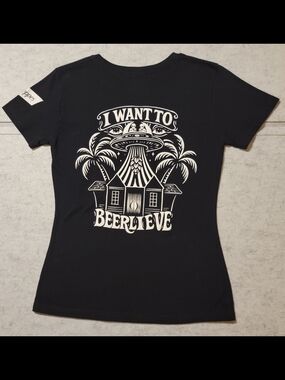 The Merch Studio I Want To Beerlieve Craft Beer Graphic T-Shirt Black Medium